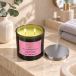 10cm Aromatherapy Jar Candle with Silver Lid and Gold Foil Enjoy Your Life Label for Home Fragrance and Relaxation - Image 2