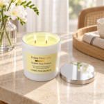 10cm Aromatherapy Jar Candle with Silver Lid and Gold Foil Enjoy Your Life Label for Home Fragrance and Relaxation - Image 8