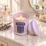 10cm Scented Jar Candle with Rounded Domed Lid and Gold-Framed Botanical Label for Home Fragrance and Decor - Image 11