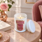 10cm Scented Jar Candle with Rounded Domed Lid and Gold-Framed Botanical Label for Home Fragrance and Decor - Image 14