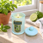12cm Apothecary Style Scented Jar Candle with Ball Knob Lid and Botanical Label for Home Fragrance and Decor - Image 6