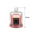 12cm Soy Wax Scented Candle with Clear Bell Jar Dome Ball Knob and Round Display Base for Home Fragrance and Decor - Image 4