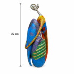 22cm Abstract Painted Sculpture with Metallic Curved Head for Home Decor - Image 4