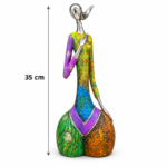 35cm Abstract Mosaic Figurine Sculpture with Metallic Silver Head and Hands for Home Decor - Image 4
