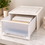 40cm Plastic Storage Drawer with Clear Front Panel for Closet and Home Organization - Image 2