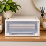 40cm Plastic Storage Drawer with Clear Front Panel for Closet and Home Organization - Image 3