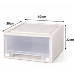 40cm Plastic Storage Drawer with Clear Front Panel for Closet and Home Organization - Image 4