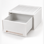 40cm Plastic Storage Drawer with Solid Front Panel and Gold Trim Accent for Closet and Home Organization - Image 2