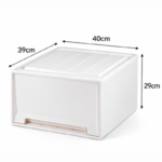 40cm Plastic Storage Drawer with Solid Front Panel and Gold Trim Accent for Closet and Home Organization - Image 4