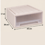 45cm Plastic Storage Drawer with Clear Front Panel for Closet and Home Organization - Image 4