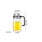 530ml Glass Oil Dispenser Bottle with Auto-Flip Spout and Measurement Markings - Image 3