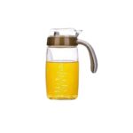 820ml Glass Oil Dispenser Bottle with Auto-Flip Spout and Measurement Markings
