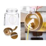 820ml Glass Oil Dispenser Bottle with Auto-Flip Spout and Measurement Markings - Image 2