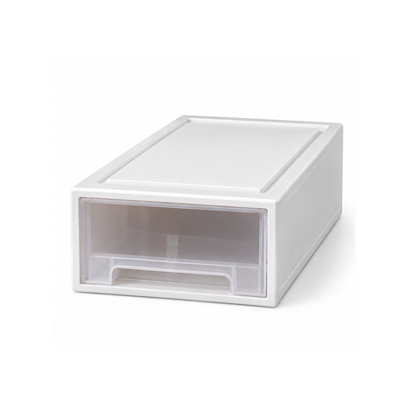 Compact 27cm Plastic Storage Drawer with Clear Front Panel for Desk and Small Item Organization (1) Compact 27cm Plastic Storage Drawer with Clear Front Panel for Desk and Small Item Organization - Image 1