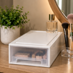 Compact 27cm Plastic Storage Drawer with Clear Front Panel for Desk and Small Item Organization - Image 2