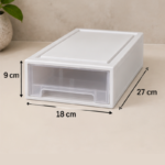 Compact 27cm Plastic Storage Drawer with Clear Front Panel for Desk and Small Item Organization - Image 4