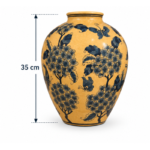 Hand-Painted Ceramic Vase with Blue Floral Chinoiserie Pattern for Living Room Display - Image 10
