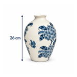 Hand-Painted Ceramic Vase with Blue Floral Chinoiserie Pattern for Living Room Display - Image 3