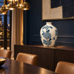 Hand-Painted Ceramic Vase with Blue Floral Chinoiserie Pattern for Living Room Display - Image 6