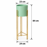 Mint Green Ceramic Planter with Gold Hairpin Leg Stand for Indoor Plant Display - Image 5