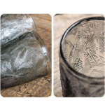 Tall Embossed Leaf Pattern Lead-Free Crystal Glass Tumbler Set of 6 - Image 2