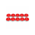 10 Piece Red Tea Light Candle Set in Silver-Tone Cups for Home Decor Parties and Holiday Tables