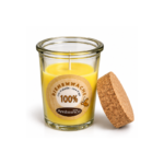10cm 100 Percent Beeswax Candle in Clear Glass Jar with Natural Cork Lid for Home Decor and Gifting