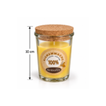 10cm 100 Percent Beeswax Candle in Clear Glass Jar with Natural Cork Lid for Home Decor and Gifting - Image 3