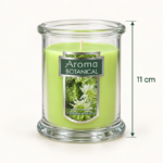 11cm Aroma Botanical Glass Jar Scented Candle with Thick Base and Shield Flower Label for Home Fragrance - Image 3