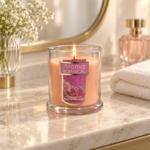 11cm Aroma Botanical Glass Jar Scented Candle with Thick Base and Shield Flower Label for Home Fragrance - Image 8