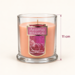 11cm Aroma Botanical Glass Jar Scented Candle with Thick Base and Shield Flower Label for Home Fragrance - Image 9