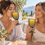 2 Piece 330ml Teal Blue Glass Goblet Set with Embossed Peacock Feather Design and Scalloped Rim for Juice and Cold Drinks - Image 3