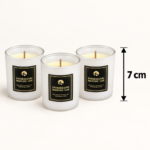 3 Piece 7cm Pearl White Jar Aromatherapy Candle Set with Black and Gold Label for Home Fragrance and Gifting - Image 3