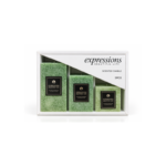 3 Piece Square Pillar Scented Candle Gift Set with Textured Wax and Aromatherapy Label in Gift Box