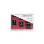 3 Piece Square Pillar Scented Candle Gift Set with Textured Wax and Aromatherapy Label in Gift Box - Image 4