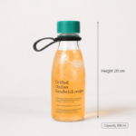 500ml Glass Water Bottle - Amazing Clear Milk Bottle Style Glass Bottle with Green Cap and Carry Loop Perfect for Juice and Water - Image 4