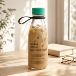 500ml Glass Water Bottle - Amazing Clear Milk Bottle Style Glass Bottle with Green Cap and Carry Loop Perfect for Juice and Water - Image 5