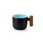 70ml Ceramic Espresso Cup with Wooden Handle and Twisted Swirl Base for Espresso and Turkish Coffee - Image 11