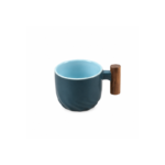70ml Ceramic Espresso Cup with Wooden Handle and Twisted Swirl Base for Espresso and Turkish Coffee - Image 6