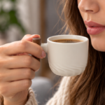 70ml Ceramic Espresso Cup with Wooden Handle and Twisted Swirl Base for Espresso and Turkish Coffee - Image 2