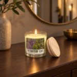 7cm Botanical Label Jar Candle with Wood Grain Lid and Sealing Ring in Four Scents for Home Fragrance and Gifting - Image 6
