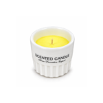 7cm Fluted White Scented Candle Cup with Ribbed Base and Assorted Wax Colors for Home Decor and Gifting