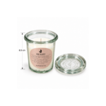 8.5cm Rapeseed Oil Scented Candle in Clear Glass Jar with Glass Lid and Round Botanical Label for Home Fragrance - Image 3