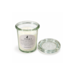 8.5cm Rapeseed Oil Scented Candle in Clear Glass Jar with Glass Lid and Round Botanical Label for Home Fragrance - Image 4