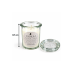 8.5cm Rapeseed Oil Scented Candle in Clear Glass Jar with Glass Lid and Round Botanical Label for Home Fragrance - Image 9
