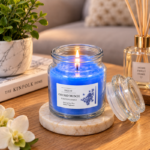 8cm Soy Wax Scented Jar Candle with Clear Stacked Lid and Botanical Label for Home Fragrance and Gifting - Image 2