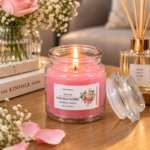 8cm Soy Wax Scented Jar Candle with Clear Stacked Lid and Botanical Label for Home Fragrance and Gifting - Image 6