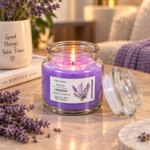 8cm Soy Wax Scented Jar Candle with Clear Stacked Lid and Botanical Label for Home Fragrance and Gifting - Image 8