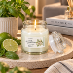 8cm Soy Wax Scented Jar Candle with Clear Stacked Lid and Botanical Label for Home Fragrance and Gifting - Image 12