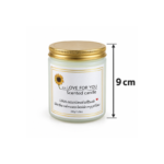 9cm 200g Frosted Jar Scented Candle with Gold Lid and Sunflower Love For You Label for Gifts and Bedroom Decor